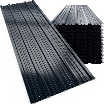 Trapezium Dakplaten 12 Stuks Antraciet Metaal 129x46cm, Verzenden, Nieuw