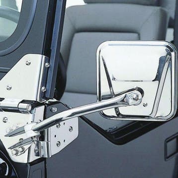 Rampage 1955-1983 Jeep CJ5 Side Mirrors - Stainless, Ophalen of Verzenden