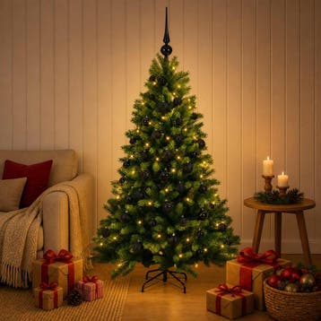 vidaXL Kunstkerstboom met Ballen 120 cm 150 LEDs Warmwit, Verzenden, Nieuw