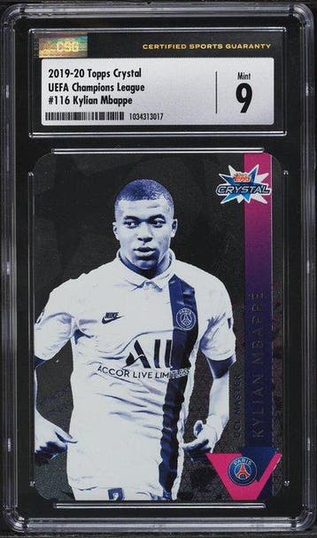 2019/20 Topps Crystal Kylian Mbappé 116 Graded card - CGC 9, Nieuw