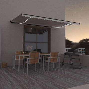 vidaXL Luifel handmatig uittrekbaar met LED 500x300 cm, Verzenden, Nieuw