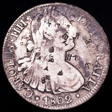 Spanje. Carlos IV. 8 Reales 1802 Mexico FT (Zonder