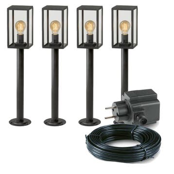 4x LED sokkel tuinlamp - 3.5 Watt - 12V - 68cm - Complete, Ophalen of Verzenden, Nieuw