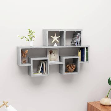 vidaXL Wandschap auto-vormig 82x15x51 cm bewerkt hout, Verzenden, Nieuw