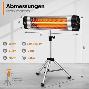 Terrasverwarmer - Infrarood Verwarming - Elektrisch - Heater, Tuin en Terras, Verzenden, Zo goed als nieuw