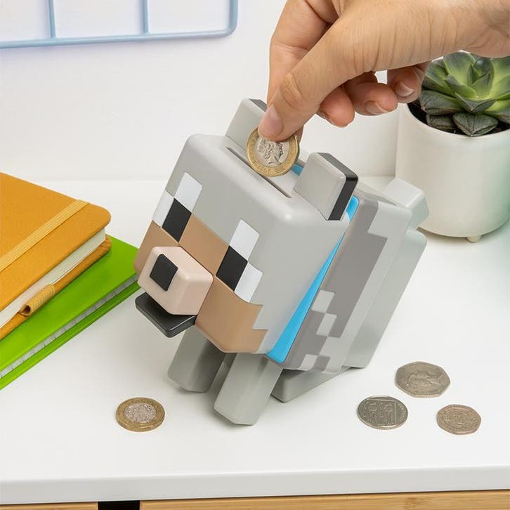 Minecraft Wolf spaarpot, Verzamelen, Spaarpotten, Verzenden