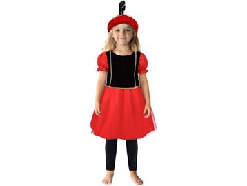 Veiling - Pietenjurk 98-104 Zwart/Rood, Nieuw