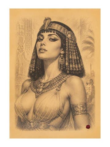 Kunsttapijt Cleopatra VII – Regina d’Egitto – Druk op