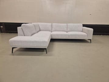 50% KORTING - SHOWROOM OUTLET - BAENKS HOEKBANK - GRIJS-WIT, Nieuw, Ophalen of Verzenden, Hout, 150 cm of meer