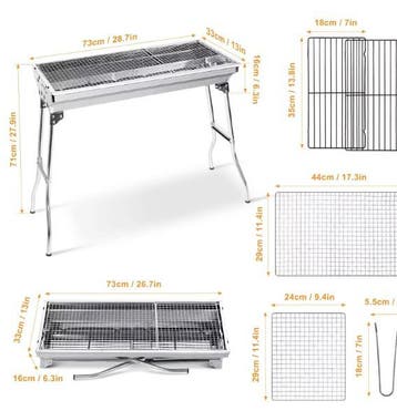 Opvouwbare Houtskool BBQ RVS Camping Picknick Tuin, Verzenden, Nieuw