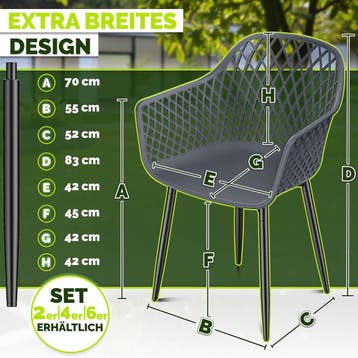 Tuinstoelen - Weerbestendig - Met armleuning - Set van 2 - G, Tuin en Terras, Verzenden, Zo goed als nieuw