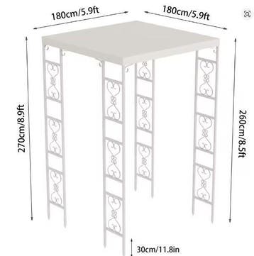 Metalen Pergola 180x180 – Witte Bruiloft Luifel met Doek, Verzenden, Nieuw