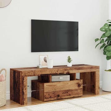 vidaXL Tv-meubel met LED 120x36,5x40 cm bewerkt hout oud, Minder dan 50 cm, Verzenden, Nieuw, Minder dan 100 cm