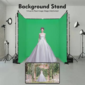 Opvouwbaar Green Screen Achtergrondstandaard 4x2.4m met Draa, Verzenden, Nieuw