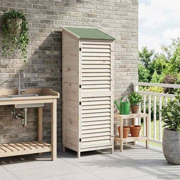 vidaXL Tuinschuur met dak Wit 59 x 56 x 176 cm Massief, Verzenden, Nieuw