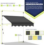 Klemluifel - Balkon luifel - Verticale luifel - 400 cm - Ant, Tuin en Terras, Zonneschermen, Verzenden, Zo goed als nieuw