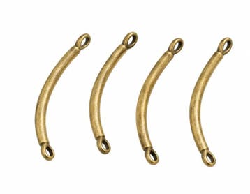 10 x Gebogen metalen staafjes met 2 oogjes 20 mm – oogjes., Ophalen of Verzenden