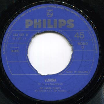 vinyl single 7 inch - De Habra Zusjes - Verona, Cd's en Dvd's, Vinyl Singles, Verzenden, Zo goed als nieuw, 7 inch, Nederlandstalig