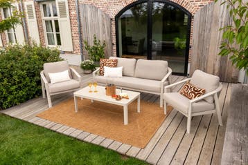 VDG Ivola stoel-bank loungeset (4-delig) - Rope/Zand, Verzenden, Nieuw, Overige materialen, Loungeset