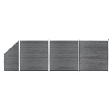 vidaXL Schuttingset 3 vierkant en 1 schuin 619x186 cm HKC, Verzenden, Nieuw, Kunststof, 1 tot 2 meter