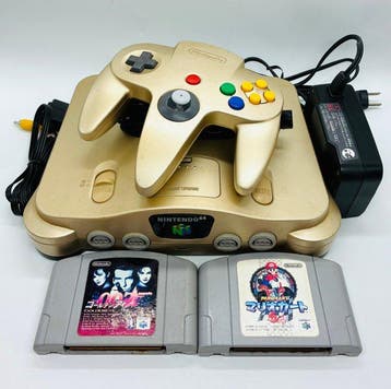 Nintendo - N64 - Nintendo 64 Gold Console Set + Controller +, Nieuw