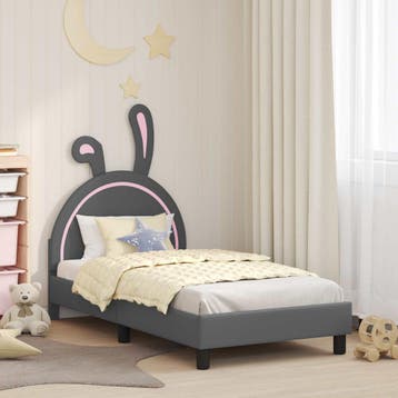 vidaXL Bedframe voor kinderen met hoofdbord Lichtgrijs 80 x, Verzenden, Nieuw