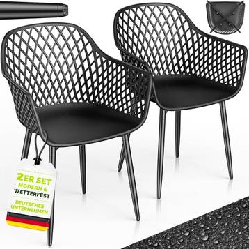 Tuinstoelen - Weerbestendig - Met armleuning - Set van 2 - Z, Verzenden, Zo goed als nieuw