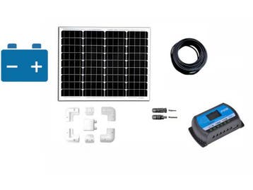 Solarset 100 watt 10ah Pwm + 50ah accu, Verzenden, Nieuw