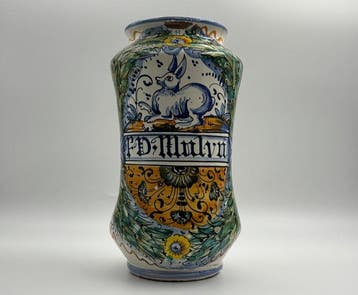 Apothekerspot / Albarello - Geglazuurde majolica