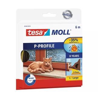 Tochtstrip | Tesa | 6 meter (P-profiel, Zelfklevend, Bruin), Doe-het-zelf en Verbouw, Verzenden, Nieuw