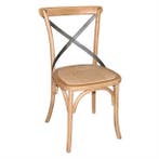houten stoel met gekruiste rugleuning naturel  | 89 x 49,..., Verzenden, Nieuw in verpakking