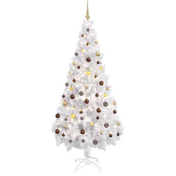 vidaXL Kunstkerstboom met verlichting en kerstballen 180 cm, Verzenden, Nieuw