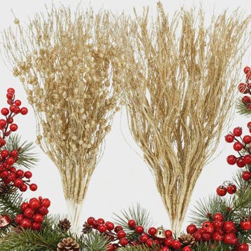 8x Glitter Bessen Takken - Kerstdecoratie & Feestaccessoires, Huis en Inrichting, Verzenden, Nieuw