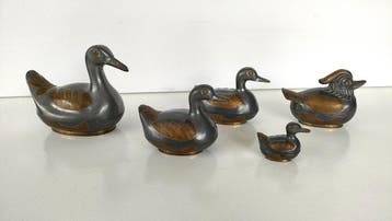 Tinnen figuurtje - Canards, boites à bijoux (5) - Tin,