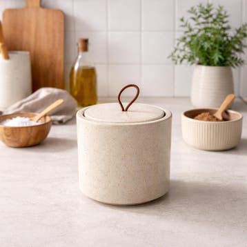 Leeff Voorraadpot Keramiek – Taupe S ( nieuw), Huis en Inrichting, Keuken | Servies, Verzenden, Nieuw