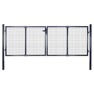 vidaXL Tuinhek van gaas gegalvaniseerd staal 300x75 cm grijs, Verzenden, Nieuw