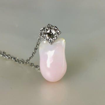 Halsketting - 18 karaat Witgoud - 3.64ct. tw. Parel -, Nieuw