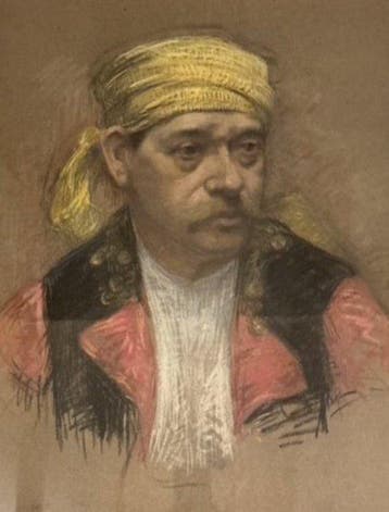 Franse school (XIX) - Figura orientalista, Antiek en Kunst