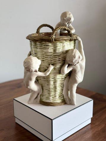 Amphora - Vaas - 1397 - Biscuit porselein - Antieke vaas