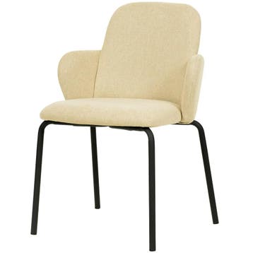 Stoel | PADDY | Stof/Metaal | Beige | Zwart Frame | Indoor |, Zakelijke goederen, Horeca | Keukenapparatuur, Verzenden, Nieuw in verpakking
