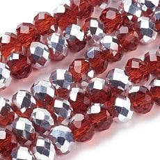 1 x Streng met ca. 68–70 glaskralen facet rondelle briole., Hobby en Vrije tijd, Kralen en Sieraden maken, Ophalen of Verzenden