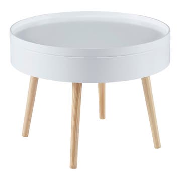Salontafel Bongard 45xØ60 cm wit en naturel [en.casa], Huis en Inrichting, Tafels | Salontafels, Verzenden, Nieuw