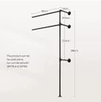 Wandgemonteerd Industrieel Kledingrek met MDF-Planken Wandka, Huis en Inrichting, Verzenden, Nieuw