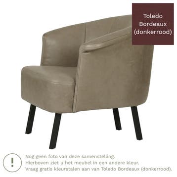 Leren fauteuil Embrace - Toledo Bordeaux (donkerrood), Huis en Inrichting, Eigentijds, Klassiek, Modern, Romantisch, Nieuw, Ophalen of Verzenden