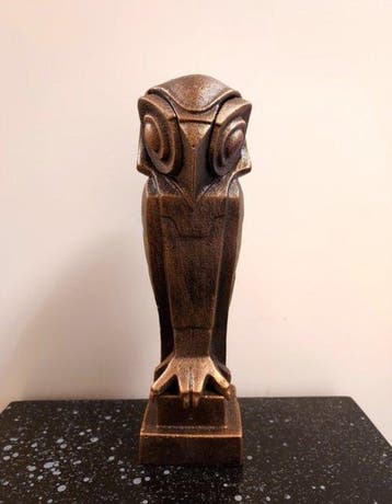 Naar C. Coenrad - sculptuur, Art Deco Uil - 25 cm - IJzer, Antiek en Kunst