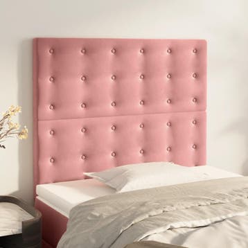vidaXL Hoofdbord roze 80x5x118/128 cm fluweel, Verzenden, Nieuw, Stof