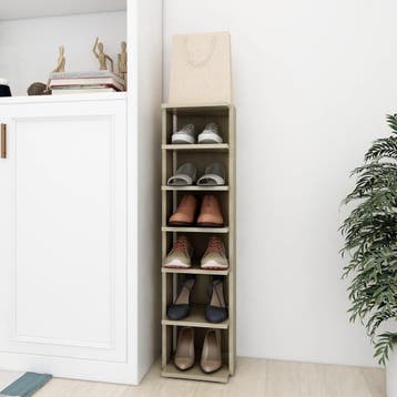 vidaXL Schoenenkast 27,5x27x102 cm bewerkt hout sonoma, Verzenden, Nieuw