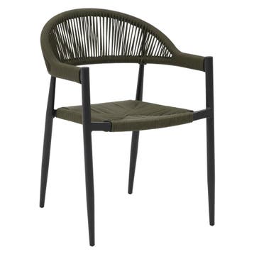 Stoel | VOLGA | Aluminium Rotan/Aluminium | Green | Zwart, Verzenden, Nieuw in verpakking