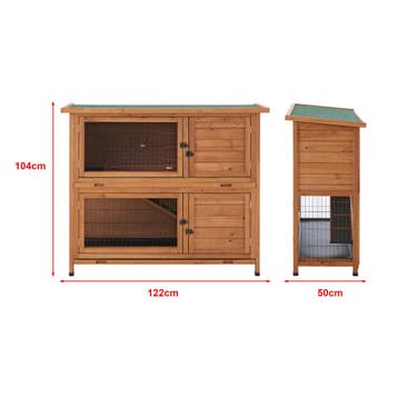 [en.casa] Konijnenhok Falkenau 104x122x50 cm houtkleurig, Verzenden, Nieuw