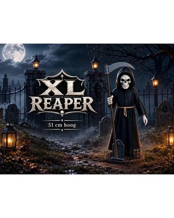 XL Reaper 51 cm – grote Halloween decoratie, Huis en Inrichting, Ophalen of Verzenden, Nieuw, Kunststof
